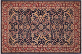 handmade Traditional Kafkaz Blue Red Hand Knotted RECTANGLE 100% WOOL area rug 6' x 9'