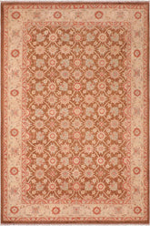 handmade Transitional Kafkaz Brown Beige Hand Knotted RECTANGLE 100% WOOL area rug 6X9