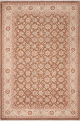 handmade Transitional Kafkaz Brown Beige Hand Knotted RECTANGLE 100% WOOL area rug 6X9