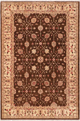 handmade Traditional Kafkaz Brown Beige Hand Knotted RECTANGLE 100% WOOL area rug 6X9