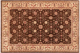 handmade Transitional Kafkaz Brown Beige Hand Knotted RECTANGLE 100% WOOL area rug 6' x 9'
