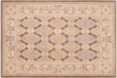 handmade Transitional Kafkaz Brown Beige Hand Knotted RECTANGLE 100% WOOL area rug 6' x 9'