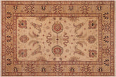 handmade Traditional Kafkaz Ivory Gold Hand Knotted RECTANGLE 100% WOOL area rug 6x9