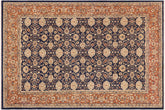 handmade Transitional Kafkaz Blue Dull Orange Hand Knotted RECTANGLE 100% WOOL area rug 9' x 12'