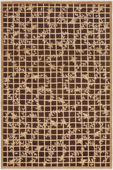 handmade Transitional Kafkaz Brown Beige Hand Knotted RECTANGLE 100% WOOL area rug 9X12