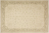 handmade Transitional Kafkaz Beige Green Hand Knotted RECTANGLE 100% WOOL area rug 9' x 12'
