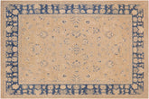 handmade Traditional Kafkaz Taupe Blue Hand Knotted RECTANGLE 100% WOOL area rug 9x12