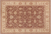 handmade Transitional Kafkaz Red Beige Hand Knotted RECTANGLE 100% WOOL area rug 9' x 12'