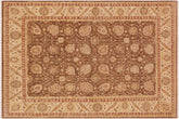 handmade Transitional Kafkaz Brown Beige Hand Knotted RECTANGLE 100% WOOL area rug 9' x 12'