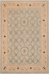 handmade Traditional Kafkaz Green Tan Hand Knotted RECTANGLE 100% WOOL area rug 9X12