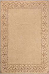 handmade Modern Kafkaz Beige Brown Hand Knotted RECTANGLE 100% WOOL area rug 9X12