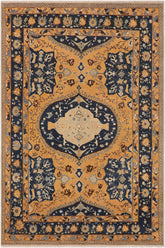 handmade Traditional Kafkaz Orange Blue Hand Knotted RECTANGLE 100% WOOL area rug 9X12