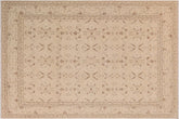 handmade Transitional Kafkaz Beige Brown Hand Knotted RECTANGLE 100% WOOL area rug 9' x 12'