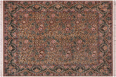 handmade Transitional Imran Brown Green Hand Knotted RECTANGLE 100% WOOL area rug 8x11