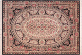 handmade Traditional Abusson Black Beige Hand Knotted RECTANGLE 100% WOOL area rug 8x10