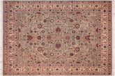 handmade Traditional Abasi Afsha Green Beige Hand Knotted RECTANGLE 100% WOOL area rug 8x10