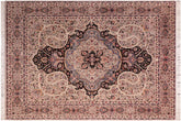 handmade Traditional Chugtai Taupe Black Hand Knotted RECTANGLE 100% WOOL area rug 8x10