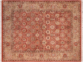 handmade Traditional Tabriz Rust Beige Hand Knotted RECTANGLE 100% WOOL area rug 8x10