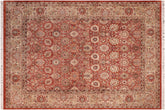 handmade Traditional Tabriz Rust Beige Hand Knotted RECTANGLE 100% WOOL area rug 8x10