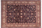 handmade Traditional Abasi Afsha Blue Gray Hand Knotted RECTANGLE 100% WOOL area rug 8x10