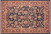 handmade Traditional Kafkaz Blue Red Hand Knotted RECTANGLE 100% WOOL area rug 6x9