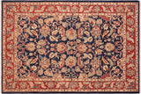 handmade Transitional Kafkaz Blue Red Hand Knotted RECTANGLE 100% WOOL area rug 6 x 9