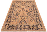 handmade Transitional Kafkaz Rose Blue Hand Knotted RECTANGLE 100% WOOL area rug 6 x 9