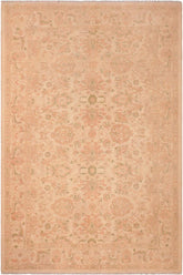 handmade Transitional Kafkaz Beige Tan Hand Knotted RECTANGLE 100% WOOL area rug 6X9