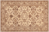handmade Traditional Kafkaz Beige Brown Hand Knotted RECTANGLE 100% WOOL area rug 6x9