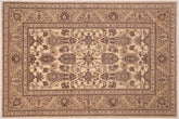 handmade Geometric Kafkaz Beige Brown Hand Knotted RECTANGLE 100% WOOL area rug 6' x 9'