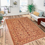 handmade Transitional Kafkaz Gold Rust Hand Knotted RECTANGLE 100% WOOL area rug 6 x 9