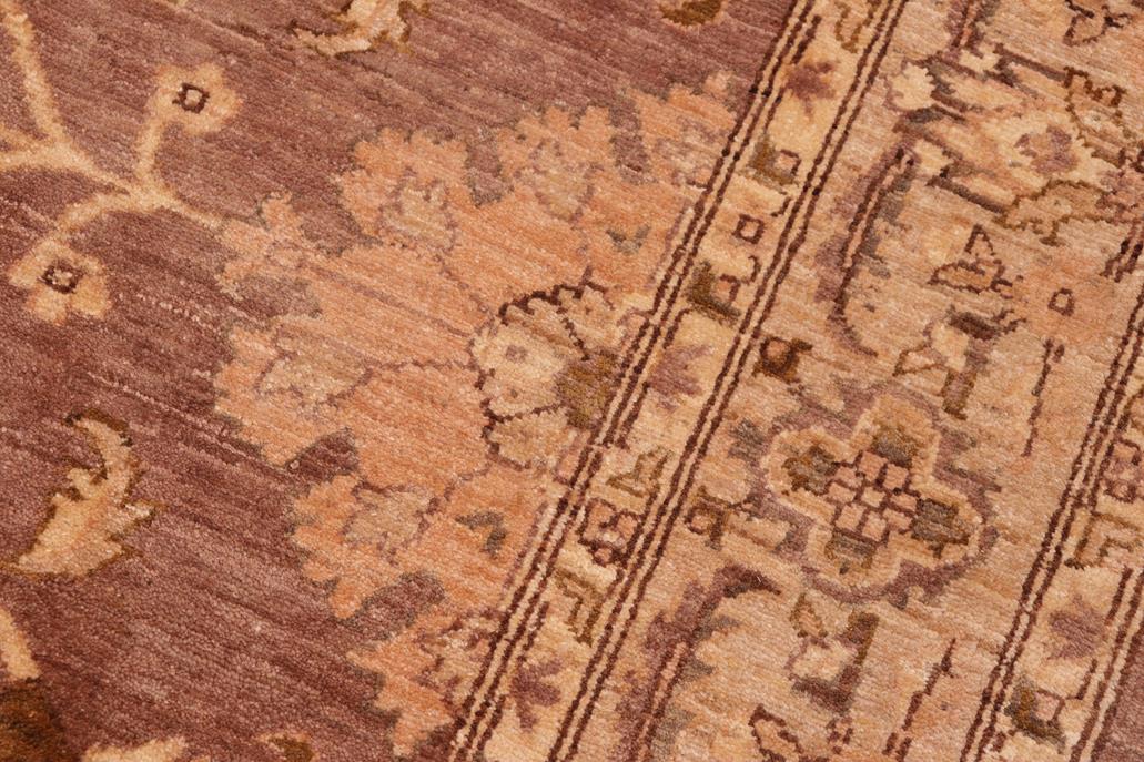 handmade Transitional Lahore Brown Tan Hand Knotted RECTANGLE 100% WOOL area rug 6 x 9
