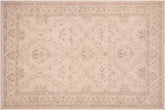 handmade Transitional Kafkaz Beige Brown Hand Knotted RECTANGLE 100% WOOL area rug 6' x 9'