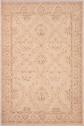 handmade Transitional Kafkaz Beige Brown Hand Knotted RECTANGLE 100% WOOL area rug 6X9