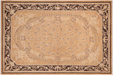 handmade Transitional Kafkaz Rose Charcoal Hand Knotted RECTANGLE 100% WOOL area rug 6' x 9'