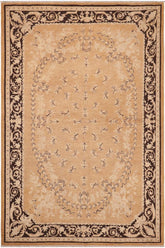 handmade Traditional Kafkaz Rose Charcoal Hand Knotted RECTANGLE 100% WOOL area rug 6X9