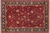 handmade Traditional Kafkaz Red Blue Hand Knotted RECTANGLE 100% WOOL area rug 6x9