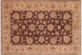 handmade Transitional Kafkaz Brown Tan Hand Knotted RECTANGLE 100% WOOL area rug 6' x 9'