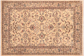 handmade Traditional Kafkaz Tan Blue Hand Knotted RECTANGLE 100% WOOL area rug 6x9