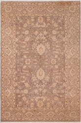 handmade Traditional Kafkaz Brown Tan Hand Knotted RECTANGLE 100% WOOL area rug 6X9