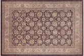 handmade Traditional Design Aubergine Beige Hand Knotted RECTANGLE 100% WOOL area rug 9'X12'