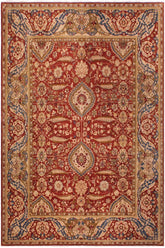 handmade Traditional Lahore Rust Gold Hand Knotted RECTANGLE 100% WOOL area rug 9'X12'