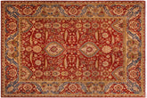 handmade Traditional Lahore Rust Gold Hand Knotted RECTANGLE 100% WOOL area rug 9' x 12'