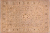 handmade Traditional Tajdar Taupe Green Hand Knotted RECTANGLE 100% WOOL area rug 9 x 12