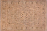 handmade Traditional Tajdar Taupe Green Hand Knotted RECTANGLE 100% WOOL area rug 9x12