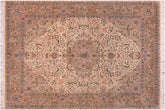 handmade Traditional Gulshan Beige Gold Hand Knotted RECTANGLE 100% WOOL area rug 8x10