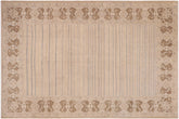 handmade Modern Gabbeh Beige Brown Hand Knotted RECTANGLE 100% WOOL area rug 10' x 14'