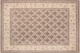 handmade Transitional Kafkaz Brown Beige Hand Knotted RECTANGLE 100% WOOL area rug 8' x 10'