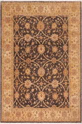 handmade Traditional Kafkaz Brown Tan Hand Knotted RECTANGLE 100% WOOL area rug 8X10