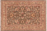 handmade Traditional Mahal Green Taupe Hand Knotted RECTANGLE 100% WOOL area rug 6x9